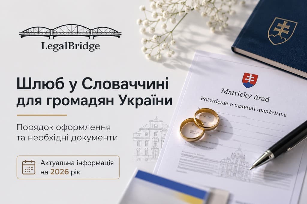 Шлюб у Словаччині для громадян України у 2026 році: порядок оформлення та необхідні документи